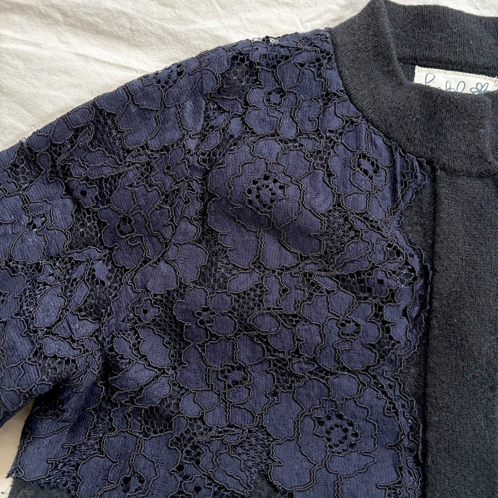 Anthropologie Field Flower Wool Lace Bell Sleeve Sweater Jacket size M - Picture 7 of 9